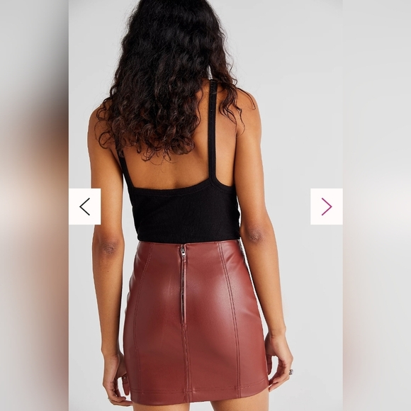 ree People Modern Femme Faux-Leather Mini Skirt Size 4 Berry/Plum/Purple - Picture 2 of 11